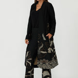 Gilded Noir Trench Coat in Black
