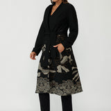 Gilded Noir Trench Coat in Black