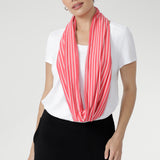 Bamboo Scarf in Pink & White Stripe