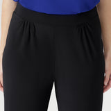 Feel instantly relaxed yet polished in the Indi Pant, made from lightweight dry-touch stretch jersey. With a pull-on waistband, front gathers, relaxed crotch, and 7/8 tapered legs, Indi delivers effortless style and ease. Perfect with a blazer for work-to-weekend wear, and available in two height options for the perfect fit.