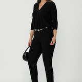 Corbin Pant in Black Smart Crepe