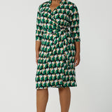 Designer Archive - Jett Wrap Dress in Emerald Arches