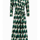 Designer Archive - Jett Wrap Dress in Emerald Arches