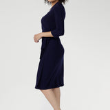 Jett Wrap Dress in Navy