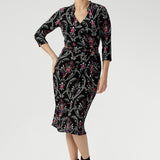 Jett Wrap Dress in Subtle Paisley