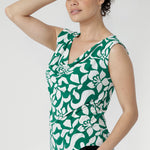 Crafted from beautiful dry-touch stretch jersey, the Joni Top in Jade Charm combines fluid movement with effortless sophistication. 