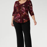 Jules Top in Burgundy Bloom