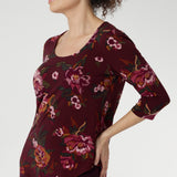 Jules Top in Burgundy Bloom