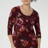 Jules Top in Burgundy Bloom