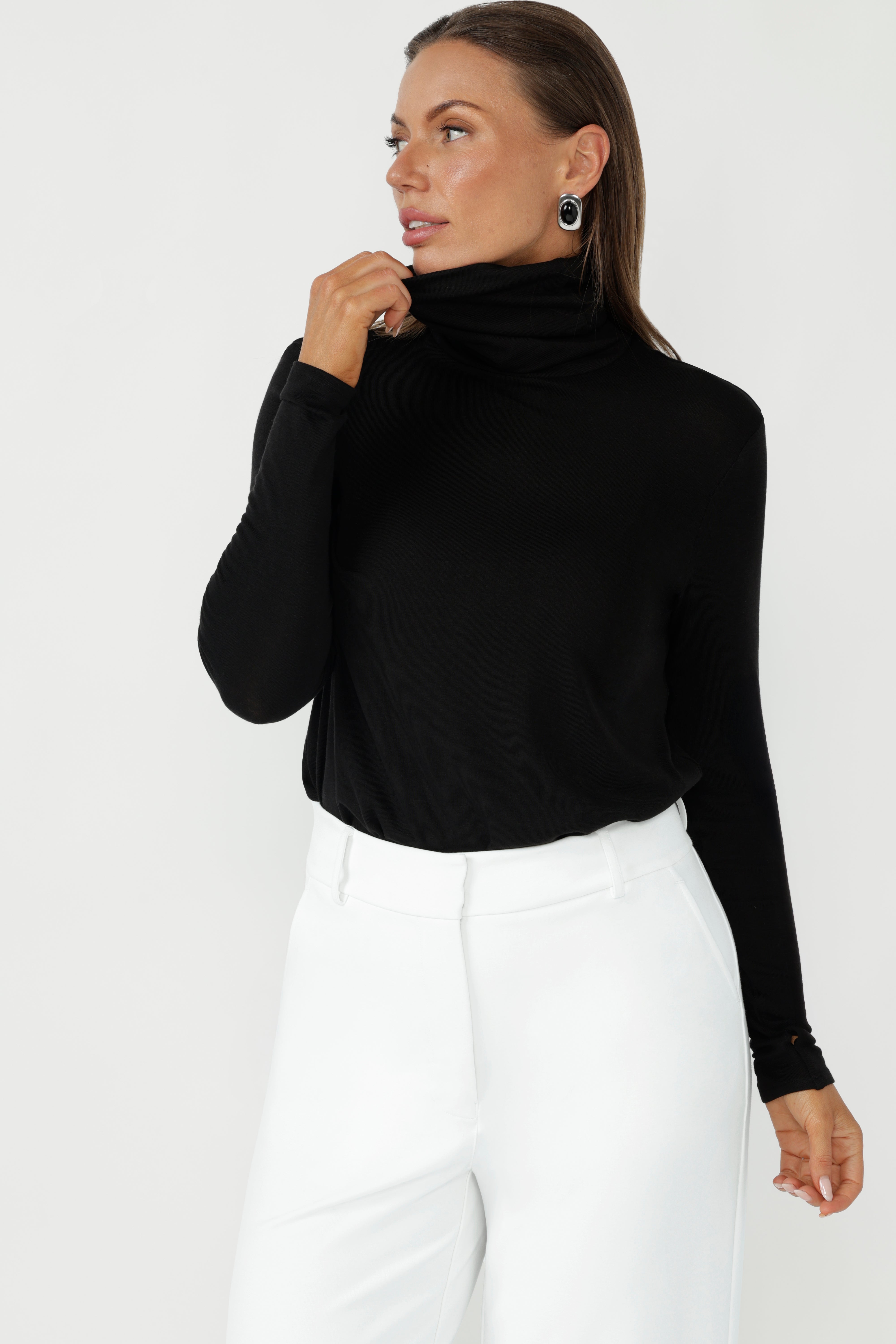 Kean Knit Top in Black | Women's Turtle Neck Top | Fleur Collective
