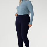 Made from a blend of stretchy Tencel wool fabric, it offers both flexibility and coziness, making it the perfect layering piece for cooler weather. Available in sizes 8-24 and proudly made in Australia, the Kean top is a must-have addition for anyone seeking versatility and style during the colder months.