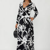 Crafted from our signature dry-touch stretch jersey, this full-length wrap dress offers soft tailoring for real bodies, delivering a flattering fit with all-day comfort.
