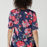 Kodi Top with Elbow Sleeve in Perfect Peony