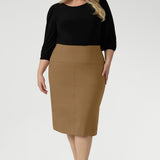 Available in both mini and midi lengths, this pull-on style offers a sleek, sculpted silhouette with effortless wearability. 
