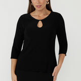 Lara Keyhole Top in Black