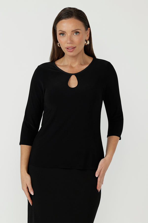 Lara Keyhole Top in Black