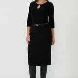 Smart Crepe Macy Skirt in Black