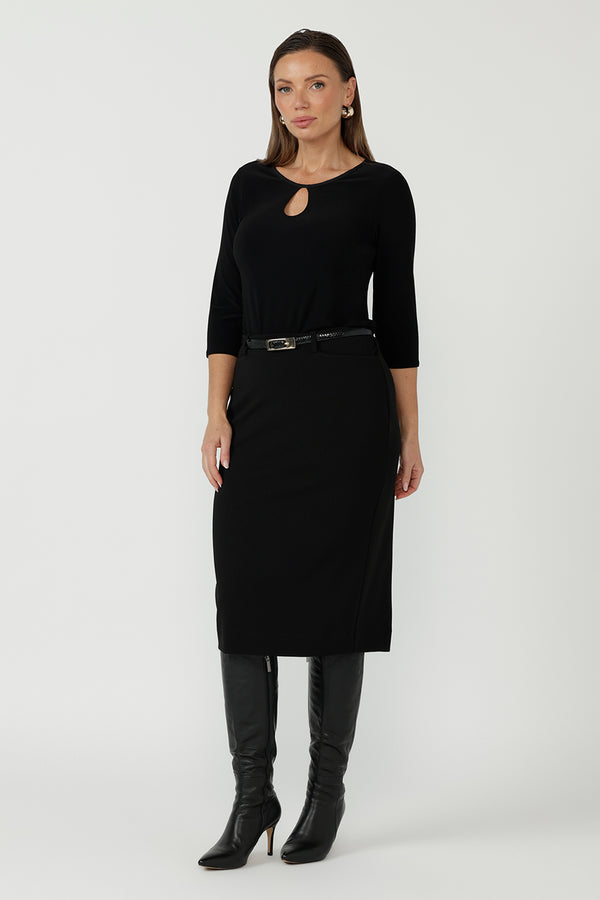 Macy Skirt in Black Smart Crepe