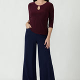 Lara Keyhole Top in Claret