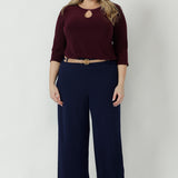 Lara Keyhole Top in Claret