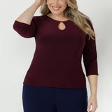 Lara Keyhole Top in Claret