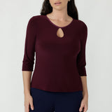 Lara Keyhole Top in Claret
