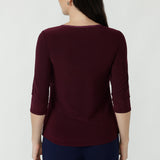 Lara Keyhole Top in Claret