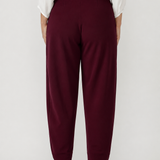 Liv Barrel Leg Pant in Wine Smart Crepe