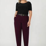 Liv Barrel Leg Pant in Wine Smart Crepe