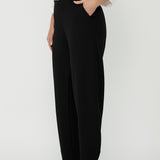 Smart Crepe Liv Barrel Leg Pant in Black