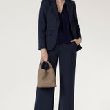 Longline Tailored Jacket in Charcoal