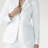 Longline Tailored Jacket in Ivory