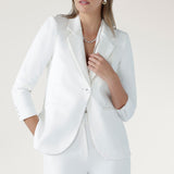 Longline Tailored Jacket in Ivory