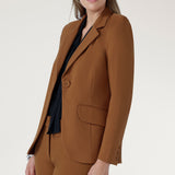 Longline Tailored Jacket in Toffee