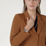 Longline Tailored Jacket in Toffee