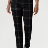 With a mid-rise fit, slim tapered leg, and ankle-length finish, the Lulu brings a sleek, modern edge to both workwear and smart-casual styling. The tailored waistband features a fly fastening with a hook and bar closure for a clean front, while angled front pockets, back darts, and belt loops complete the look with refined detail.