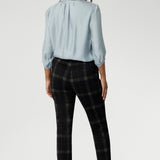The tailored waistband features a fly fastening with a hook and bar closure for a clean front, while angled front pockets, back darts, and belt loops complete the look with refined detail.
