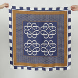 Fleur Collective Luxe Silk Scarf - French Navy/Toffee