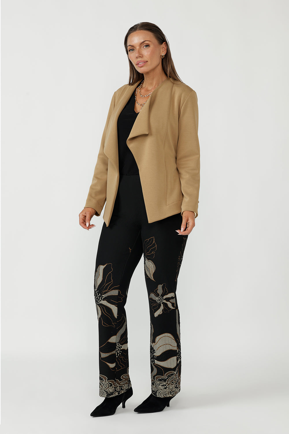 Australian-made Lyndon Jacket featuring a soft stretch Modal fabrication, detachable belt and tailored back darts for a polished and versatile silhouette.