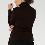The Lyndon features a flattering wrap-style silhouette with angled front panels that drape beautifully, and tailored darts at the back to enhance shape. 