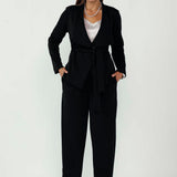 Lyndon Jacket & Shay Barrel Leg Pant Set in Black