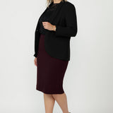 Macy Skirt in Wine Smart Crepe