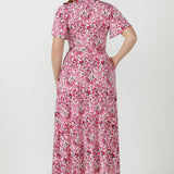 Maggie Maxi Wrap Dress in Rouge Reverie