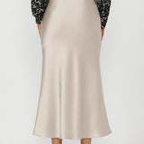 Manhattan Maxi Skirt in Champagne Satin