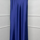 One of a Kind - Manhattan Maxi Skirt in Sapphire Satin