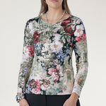 Rendered in a playful floral print with a charcoal base and pops of pink, blue, and green, it adds a fresh, contemporary touch to your everyday outfits.