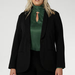 Crafted from suede touch Tencel that has a luxurious feel and drape. Proudly made in Australia in sizes 8-24. The Matisse Shirt in Deep Green is a pull-on style with a tie neckline, crafted from soft, fluid fabric. Blouson sleeves and buttoned cuffs add a polished finish. Matisse is a semi-fitted pull on style V-neckline shirt with extended neck ties, back pleats and bishop sleeves.