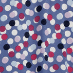 Swatch of Mauve Bubbles fabric print, made to craft a collection of women's dresses and tops all in Australia from stretchy jersey fabric.