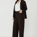 Merit Blazer in Cocoa Smart Crepe