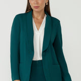 Merit Blazer in Dark Teal Smart Crepe